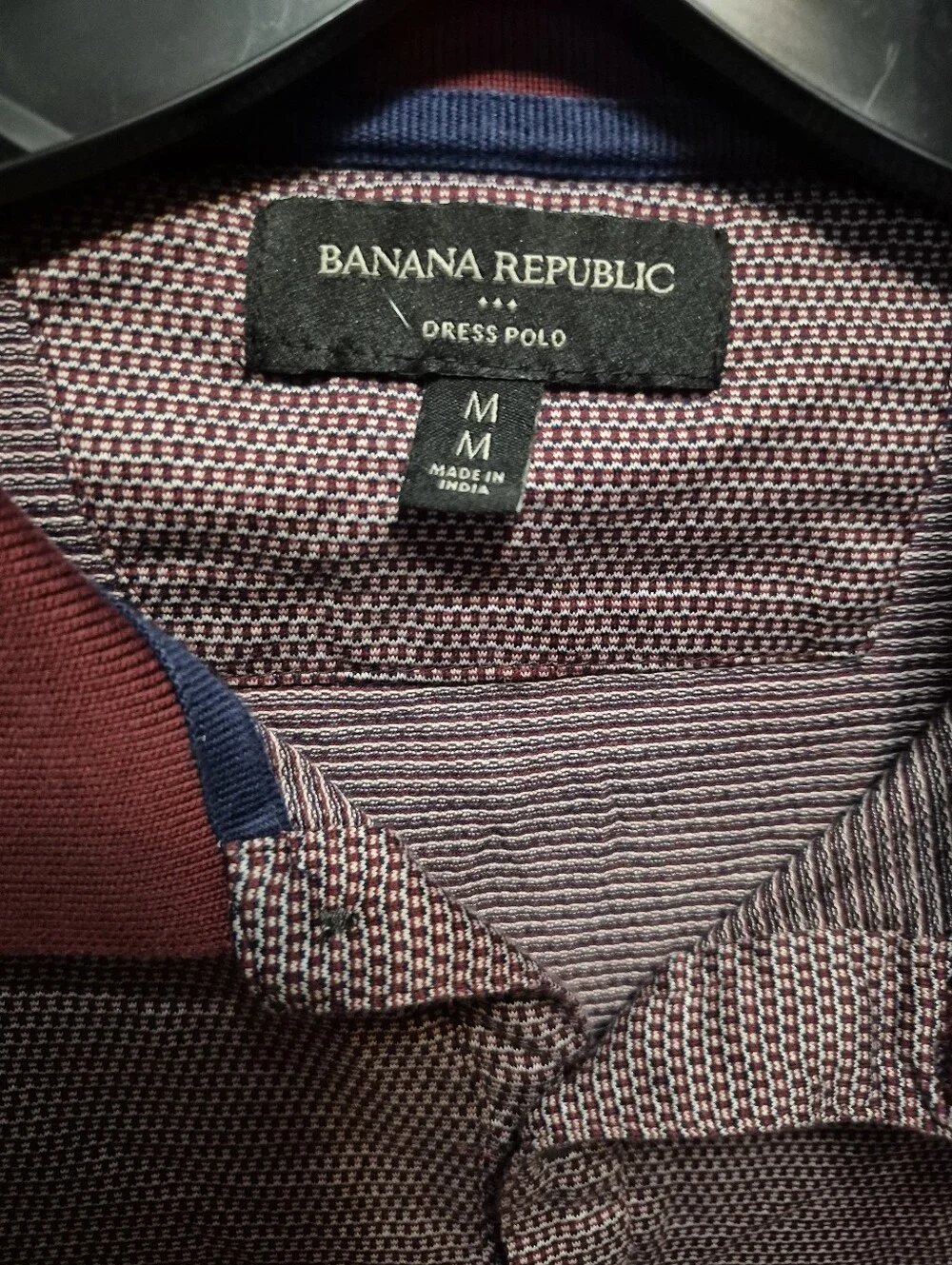 Banana Republic Men's Burgundy Polo with Contrast Collar